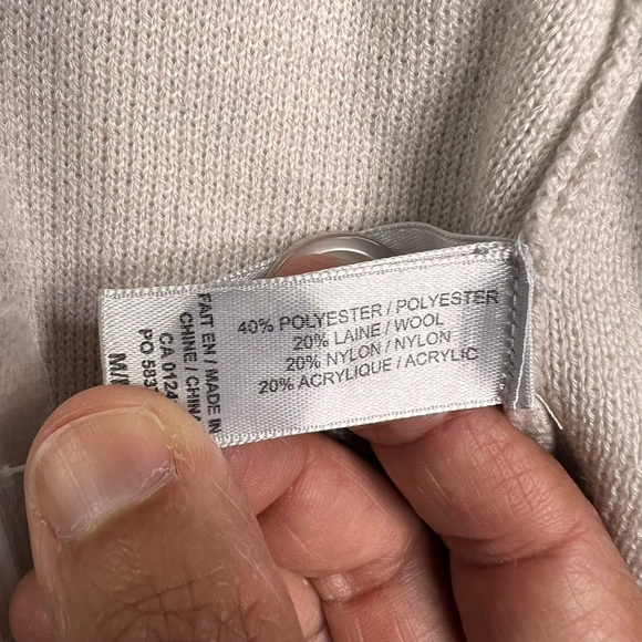 NWT Contemporaine Simons Womens M Gray Beige Long Open Front Sweater Wool Blend - Picture 5 of 8